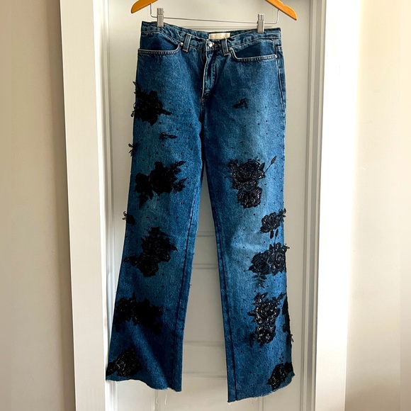 Roberto Cavalli Embellished Lace Jeans
